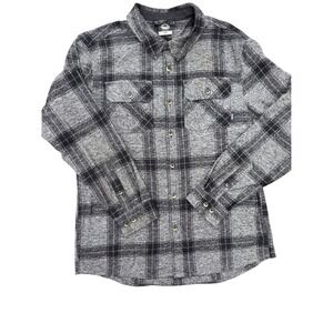 Colorado Clothing Mens Plaid Flannel Button Up Shirt L G Gray Black Long Sleeve